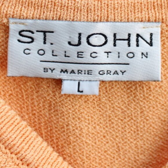 St. John Collection Vintage Orange Round Neckline Knit Tank Top Size Large - Picture 2 of 3